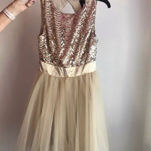 Gold sequined formal dress